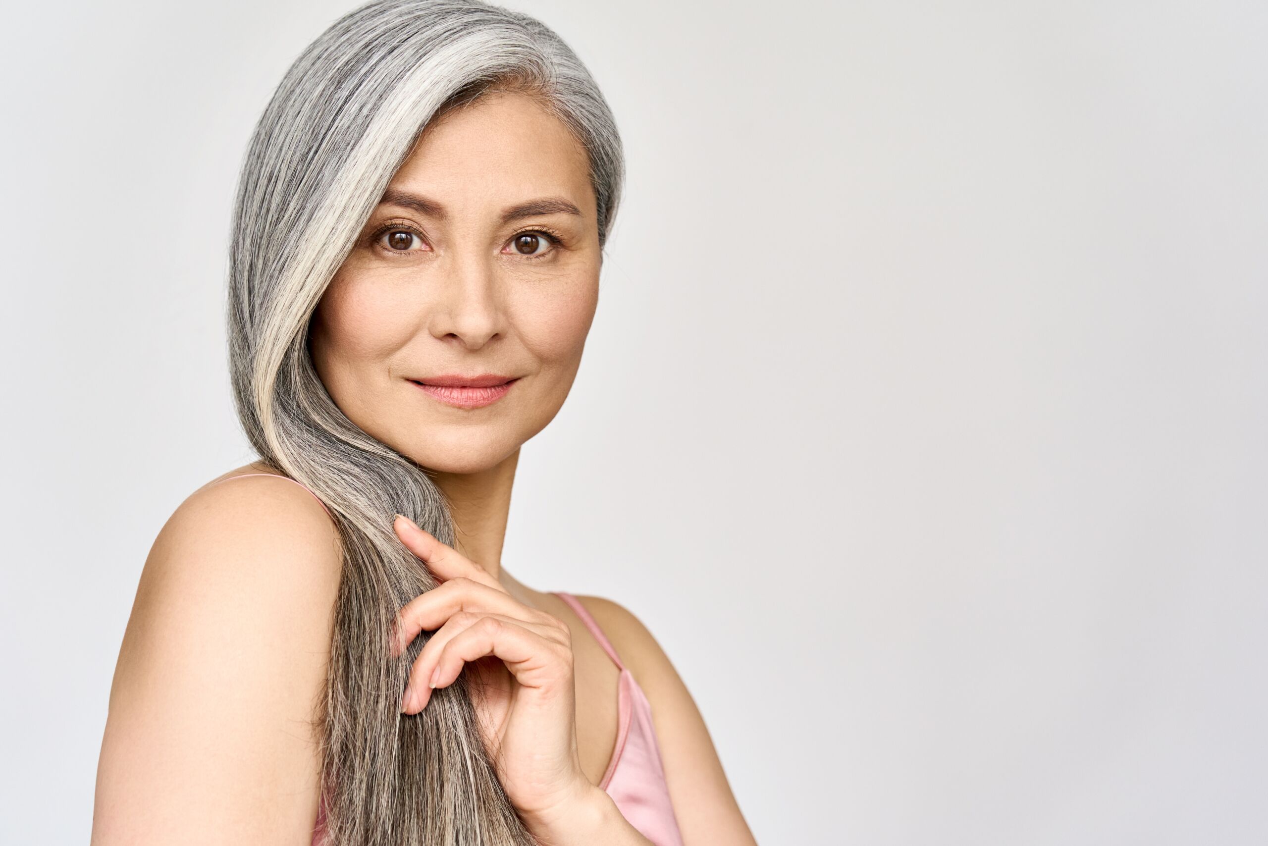 Portrait,Of,Gorgeous,Happy,Middle,Aged,Mature,Asian,Woman,,Senior